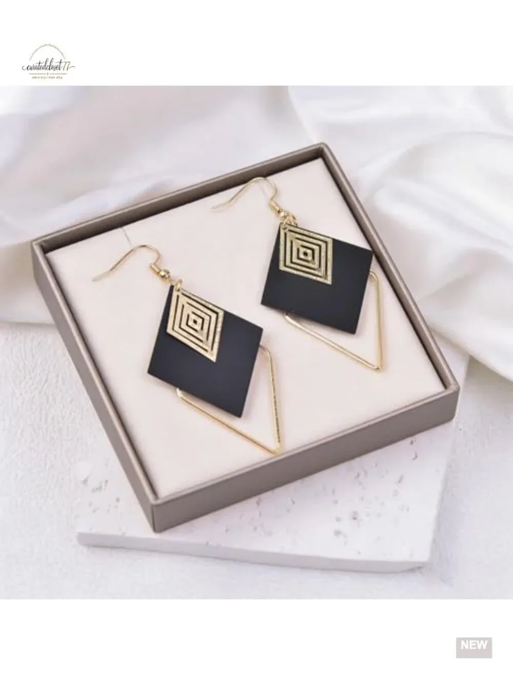 Teardrop Leaf Dangle Earrings Layered Geometric Statement Earrings Lightweight